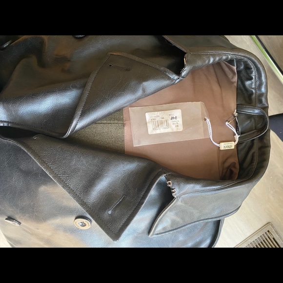 Men’s long length leather jacket
